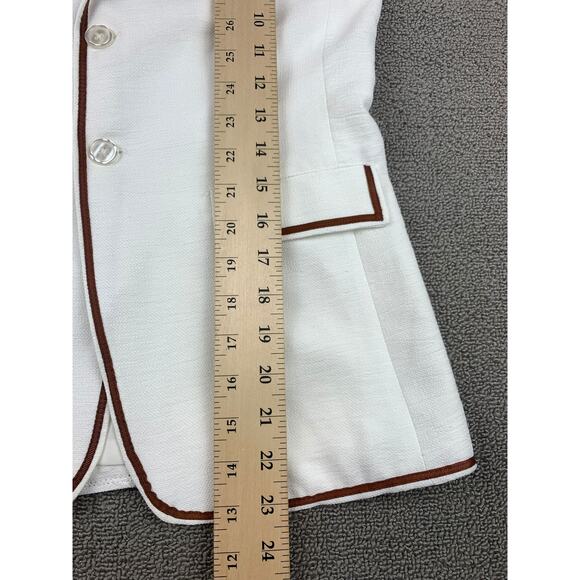 Pompomme‎ Girls 14Y White Black Trim Single Button Blazer - Picture 9 of 10